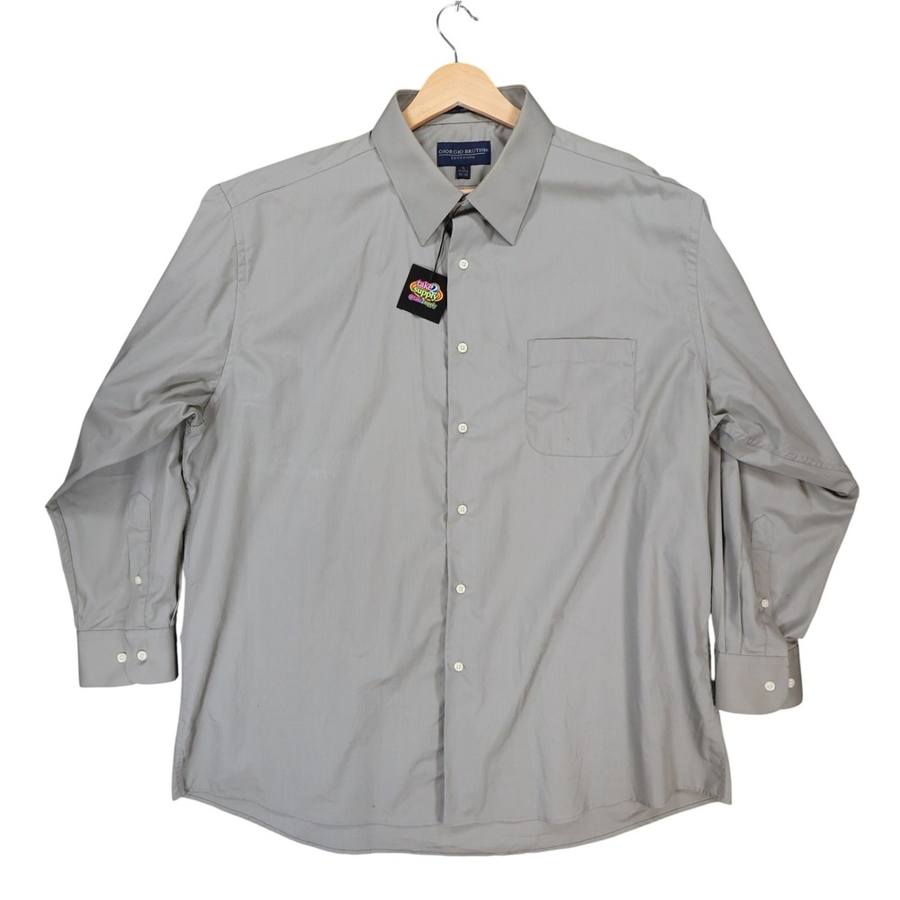 Giorgio Brutini Button Up Mens XL Grey Excellent Long Sleeve Solid
